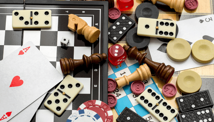 Flat lay of most popular board games