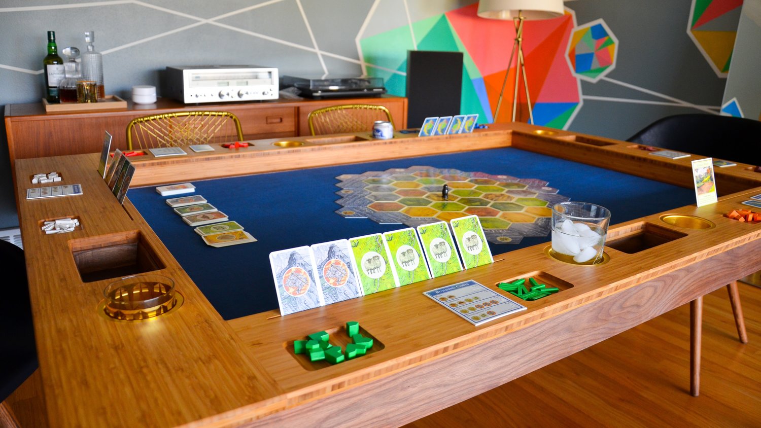 Board Gaming Table - Standard Mid-Century Modern Dresden in action